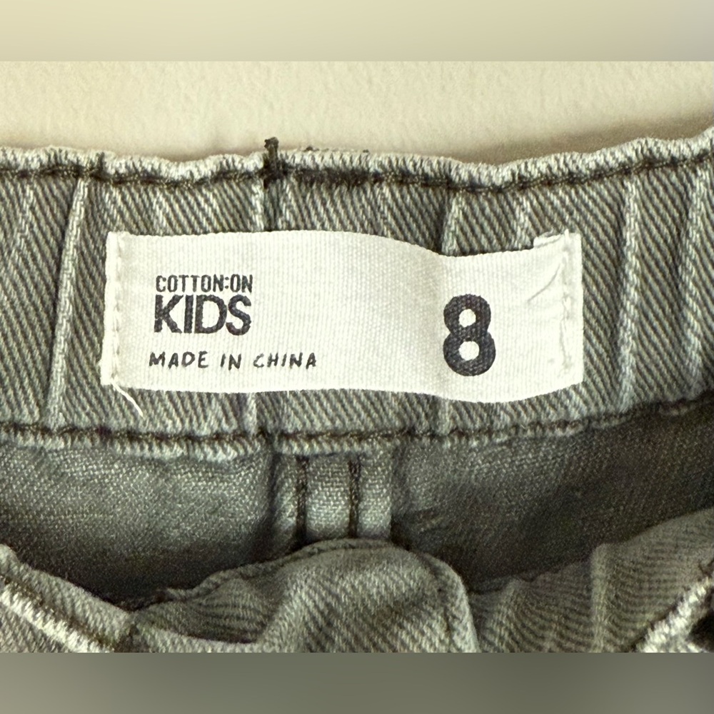 Cotton-On Kids Girls Olive Green Denim Shorts - Size 8 - Picture 3 of 3